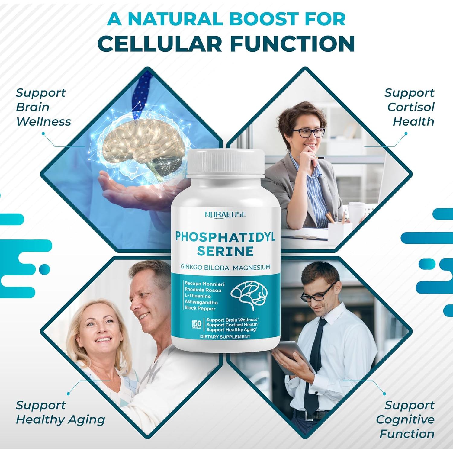 Suplemento Fosfatidilserina NuraFuse 150 Cápsulas - Bienestar Cerebral