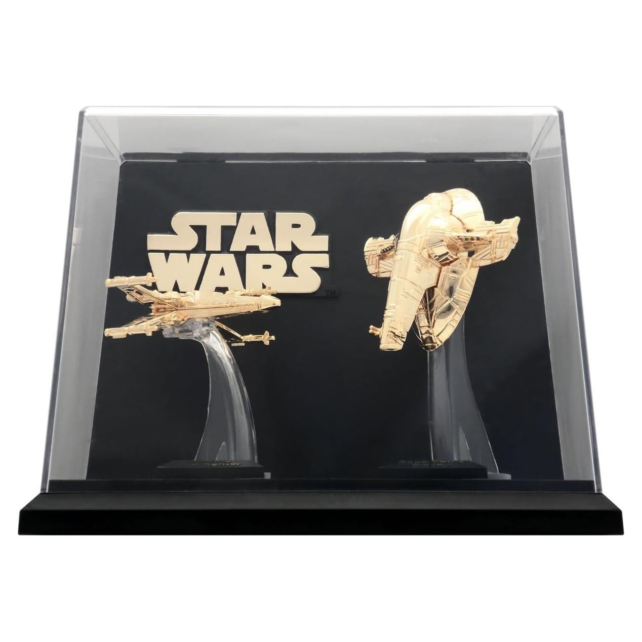 Figuras Micromachines Star Wars X-Wing y Slave 1 Oro 24K