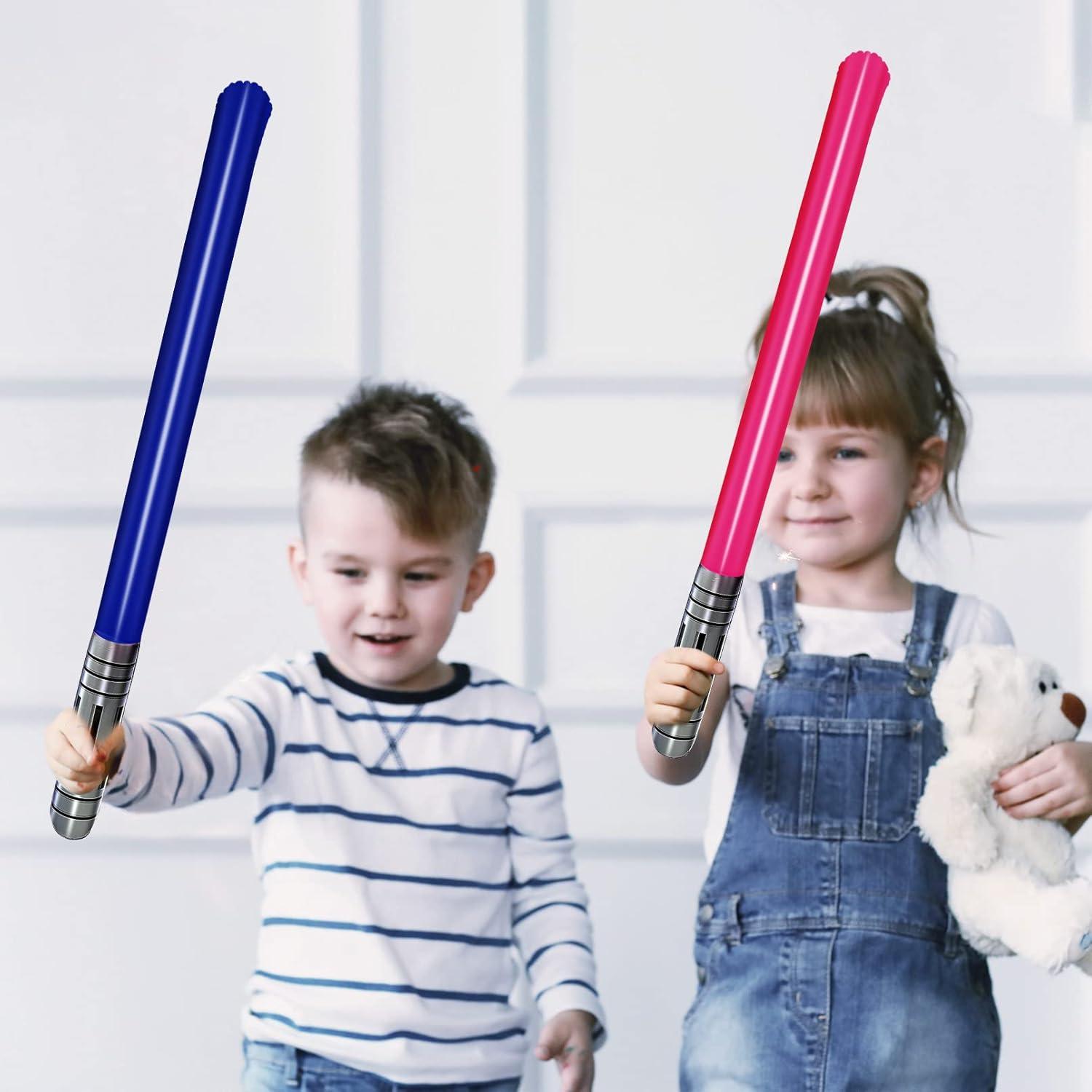 12 Espadas de Luz Inflables PVC para Fiesta y Cosplay