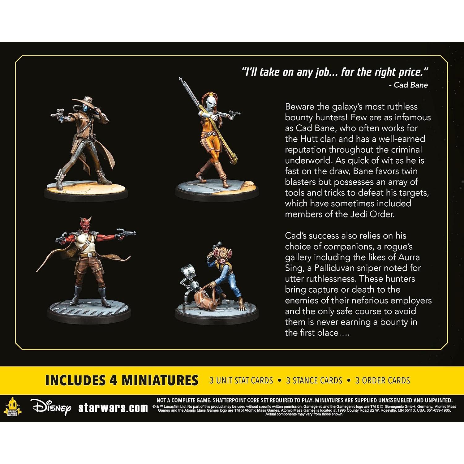 Star Wars Shatterpoint Paquete de Escuadra Cad Bane - Miniaturas