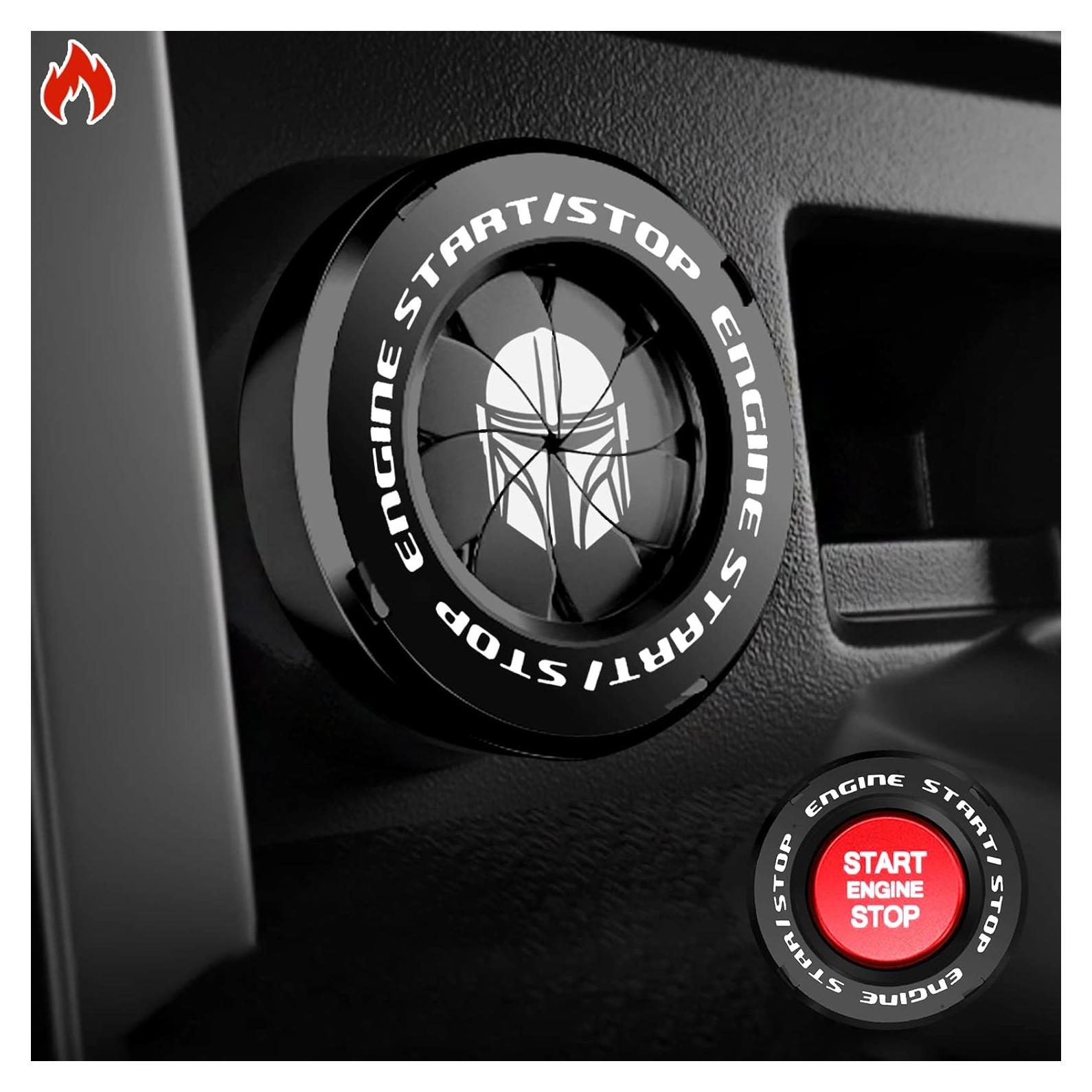 Cubierta Botón Inicio Tybasthe Mandalorian Negro 5cm