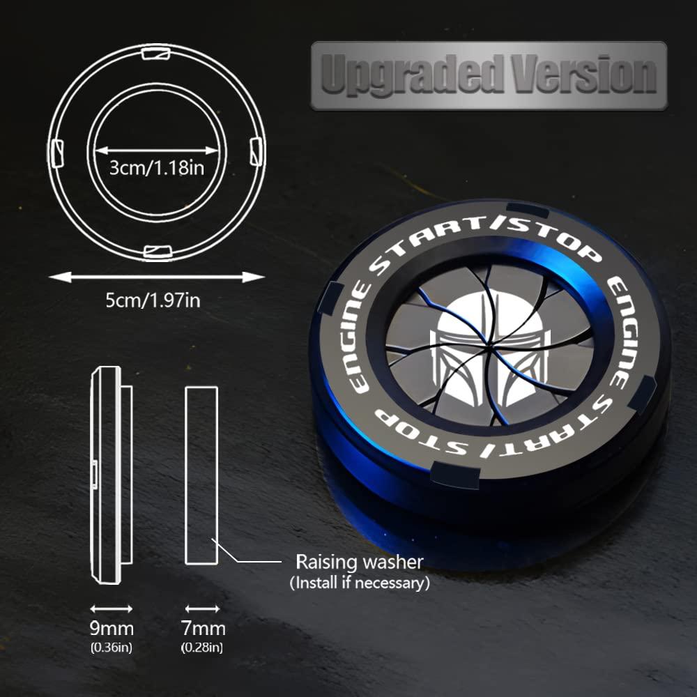 Cubierta Botón Inicio Tybasthe Mandalorian Negro 5cm