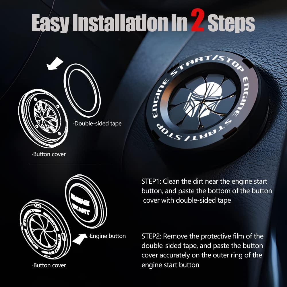 Cubierta Botón Inicio Tybasthe Mandalorian Negro 5cm