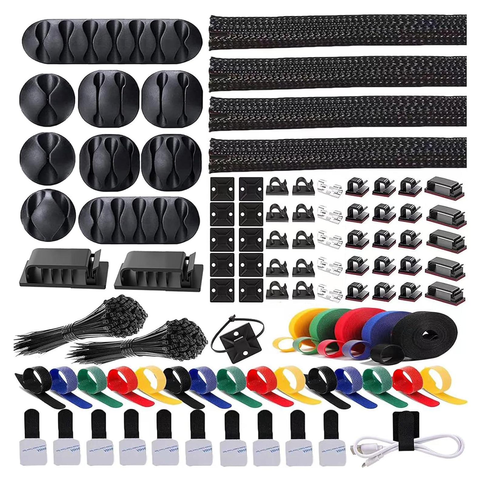 Kit de Gestión de Cables ELII 300PCS con Clips y Bridas