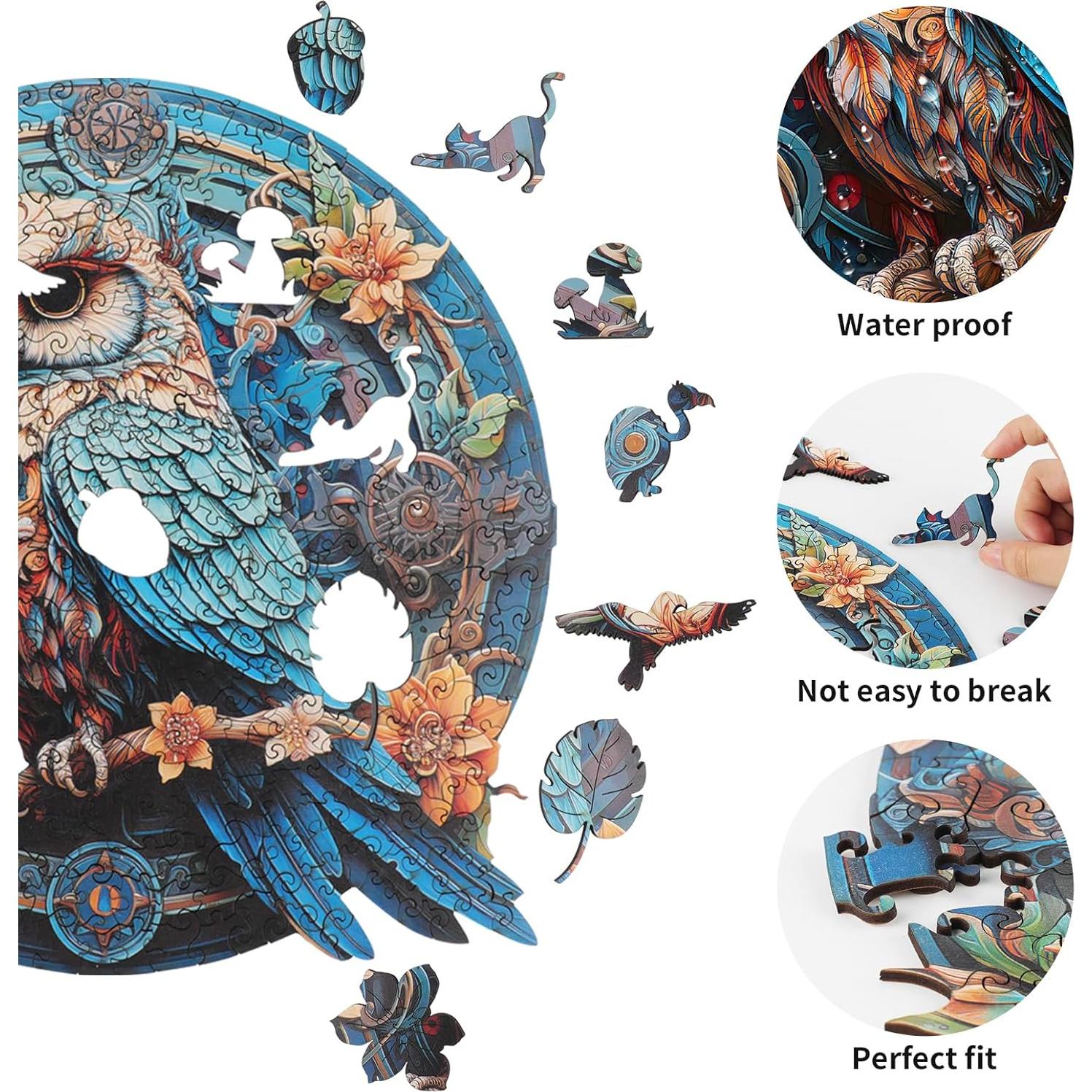 Rompecabezas de Madera KAAYEE Búho Sabio 263 Piezas 29.7x28.7cm