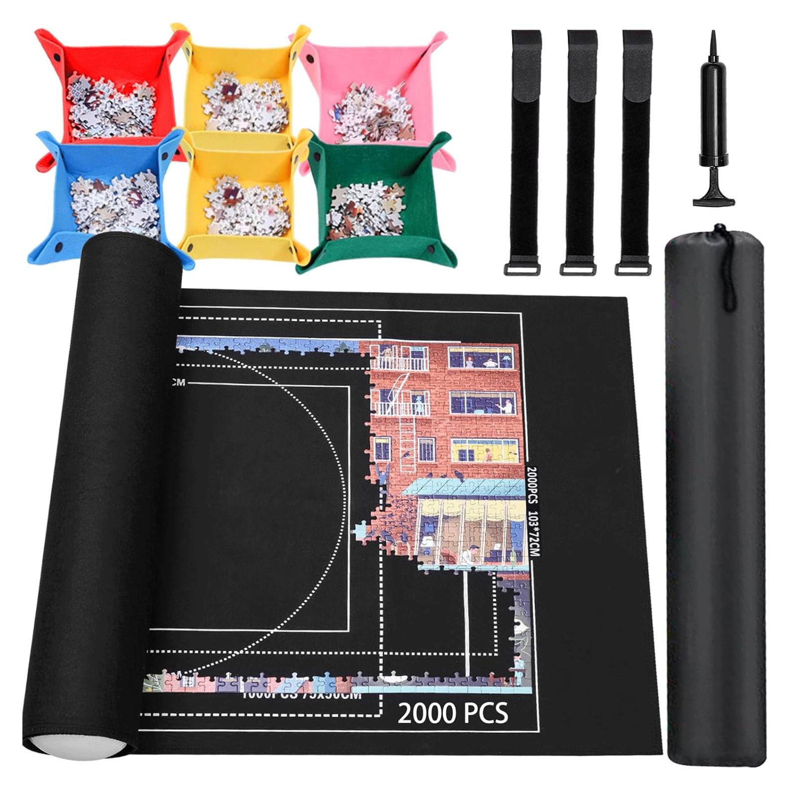 Alfombrilla para Rompecabezas Lwoeo 2000 Piezas Negra 119x79cm