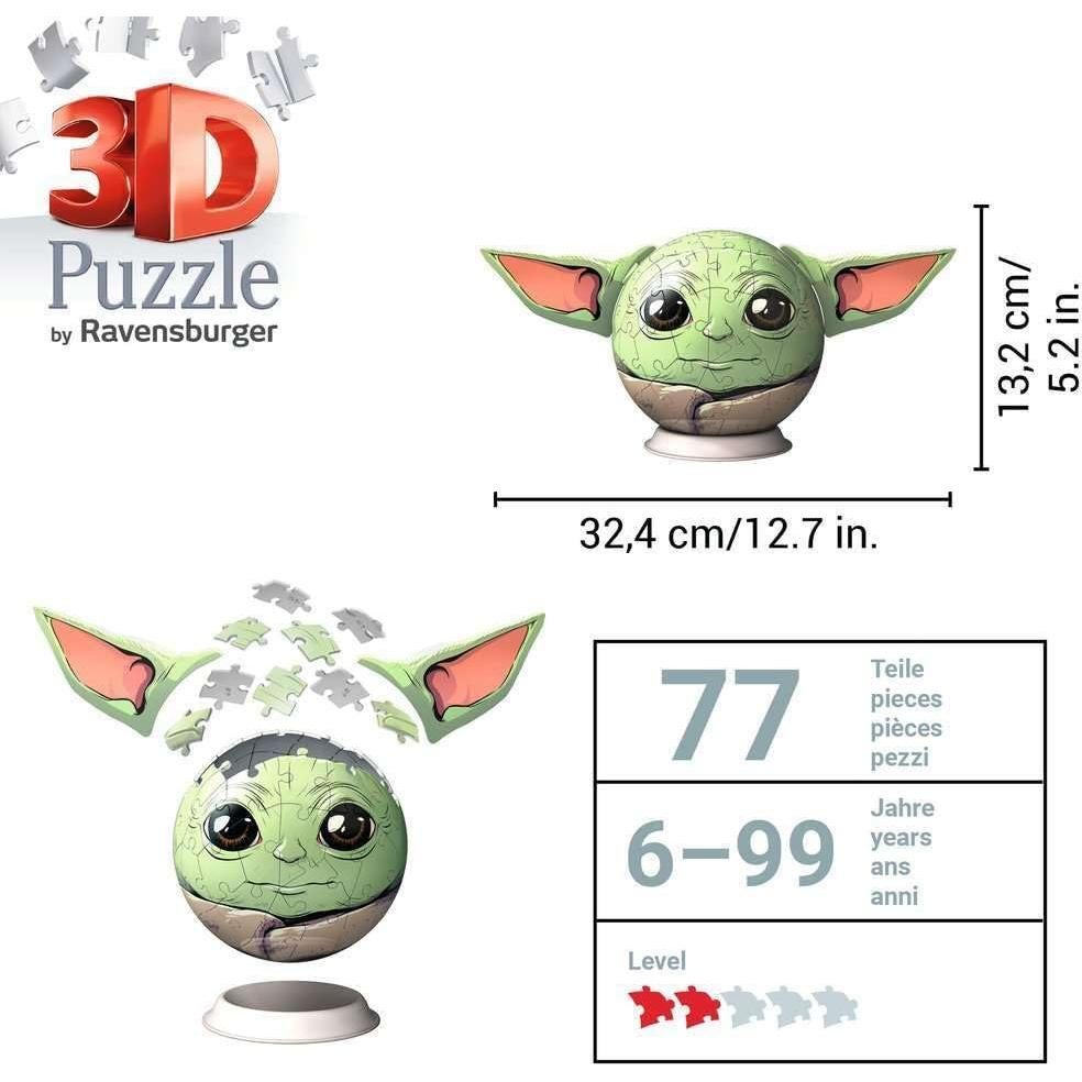Rompecabezas 3D Ravensburger Grogu Star Wars 72 Piezas 13 cm