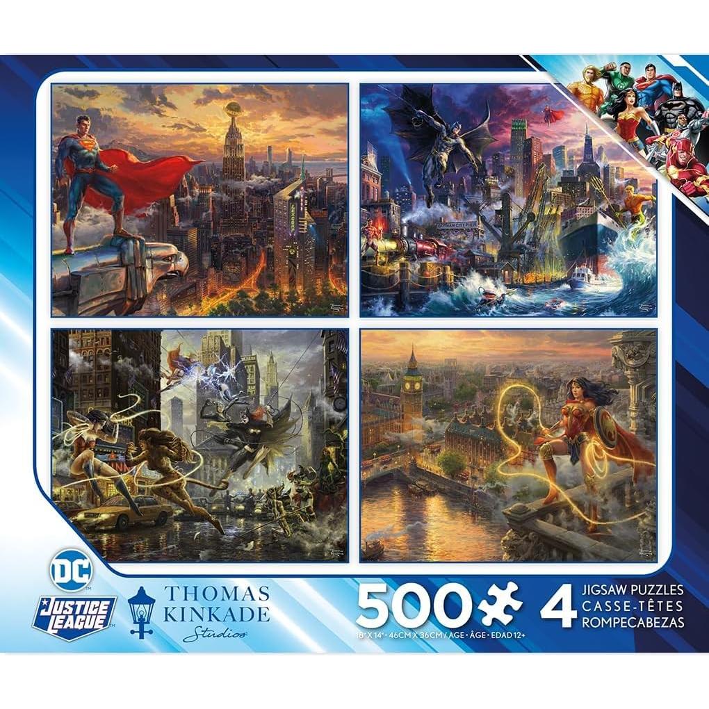 Rompecabezas 4 en 1 Ceaco Thomas Kinkade DC Comics 500 Piezas