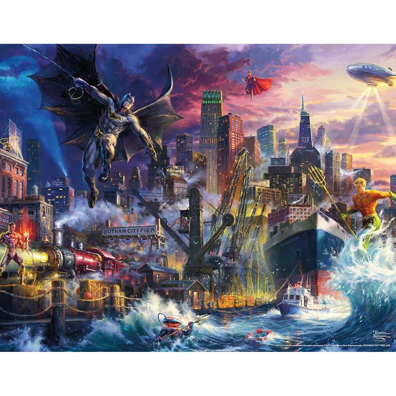 Rompecabezas 4 en 1 Ceaco Thomas Kinkade DC Comics 500 Piezas