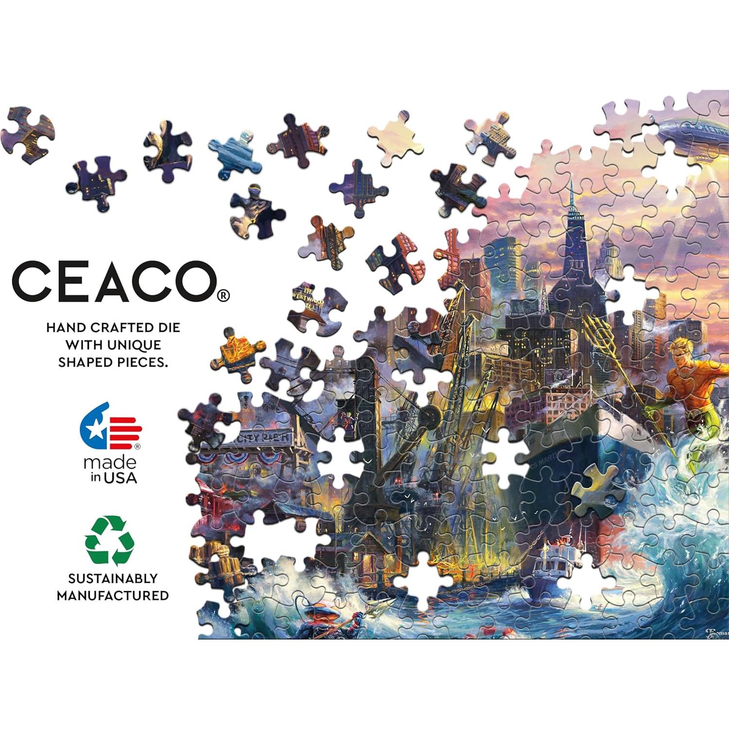 Rompecabezas 4 en 1 Ceaco Thomas Kinkade DC Comics 500 Piezas