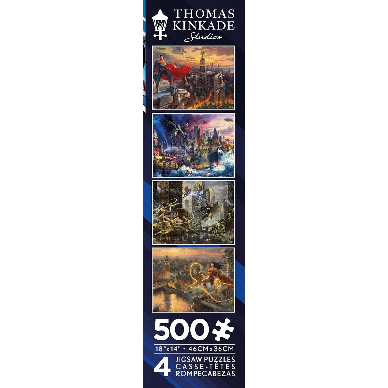 Rompecabezas 4 en 1 Ceaco Thomas Kinkade DC Comics 500 Piezas