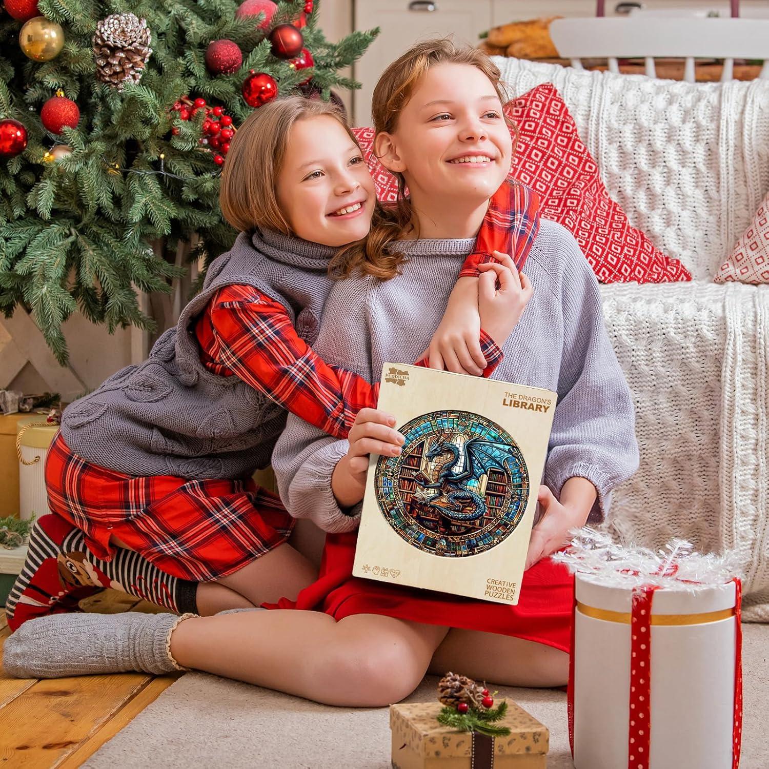 Rompecabezas de Madera Purdicra Biblioteca del Dragón 100 Piezas