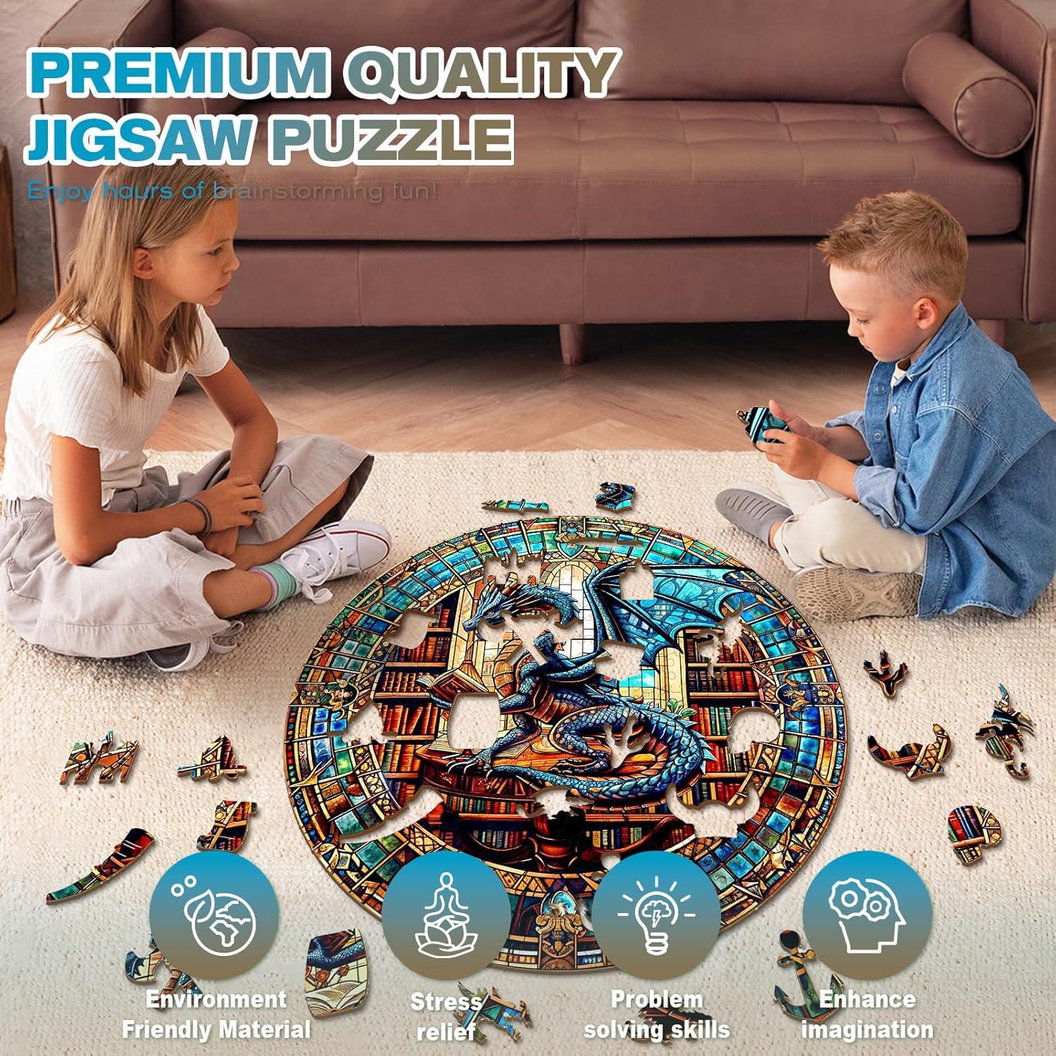 Rompecabezas de Madera Purdicra Biblioteca del Dragón 100 Piezas