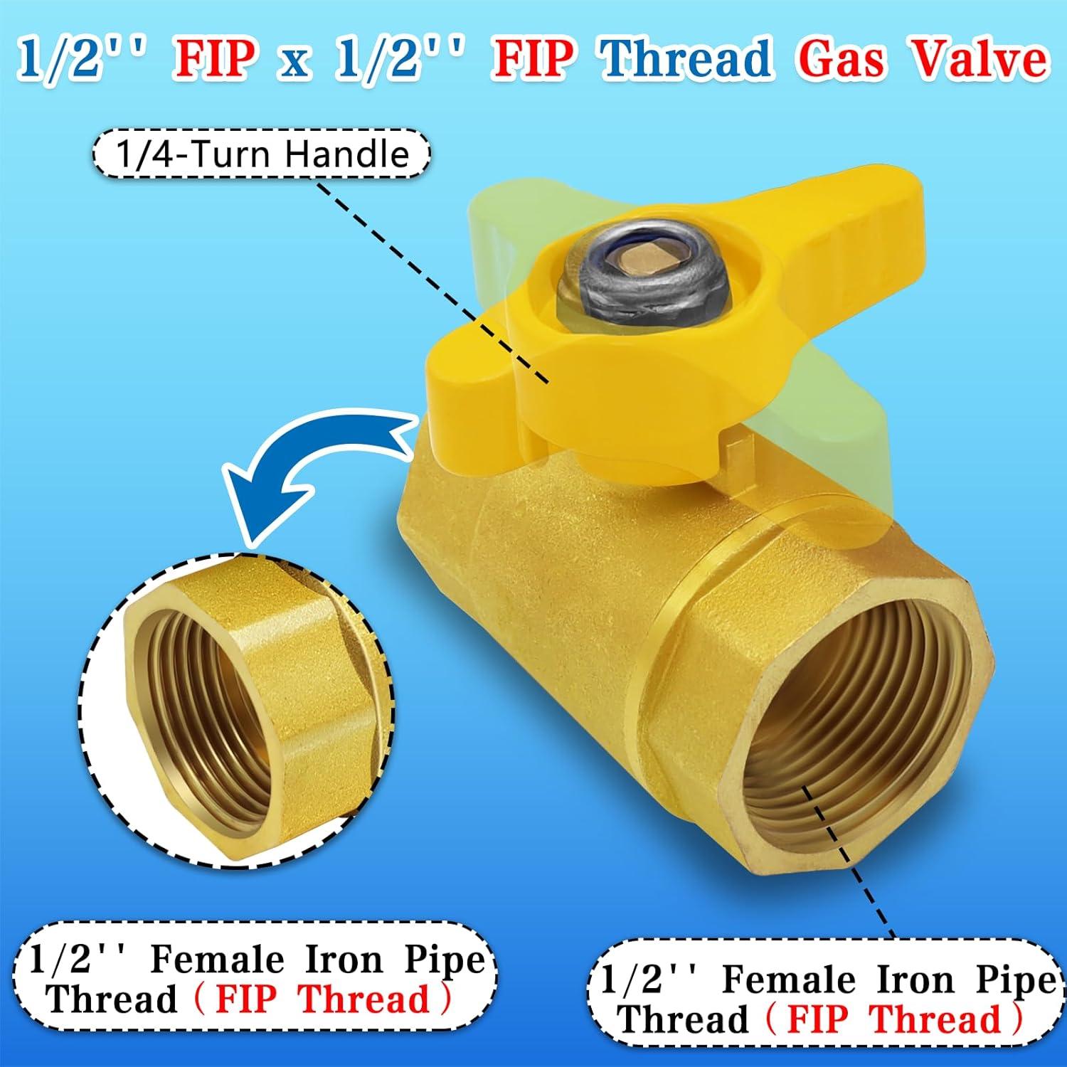 Válvula de Bola de Gas Boltigen 1/2'' Latón Hembra x Hembra