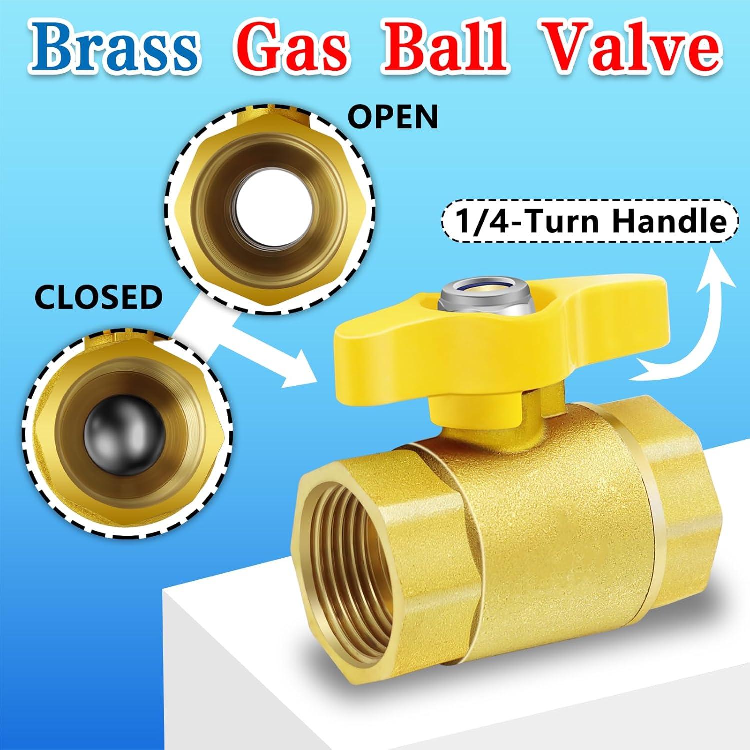 Válvula de Bola de Gas Boltigen 1/2'' Latón Hembra x Hembra