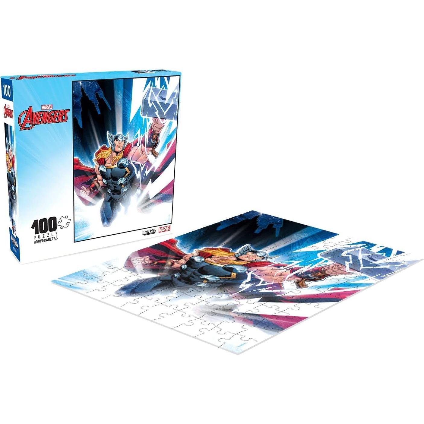 Rompecabezas 100 Piezas Marvel Thor Buffalo Games 38.1x27.9cm