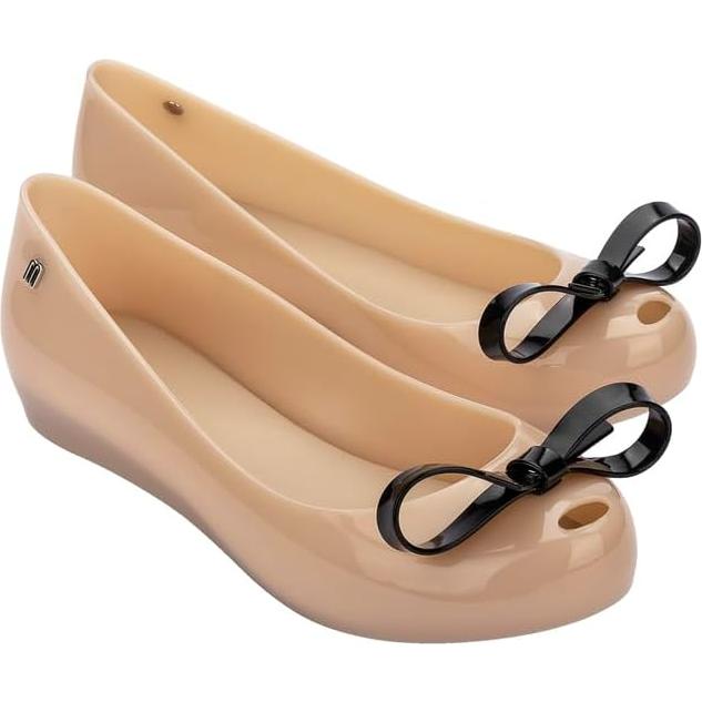 Melissa Ultragirl Bow II Flat - Lazo - Beige/Negro - 27x11x8cm