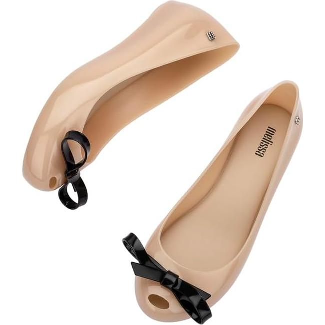 Melissa Ultragirl Bow II - Flats Elegantes Beige/Negro 27x11cm