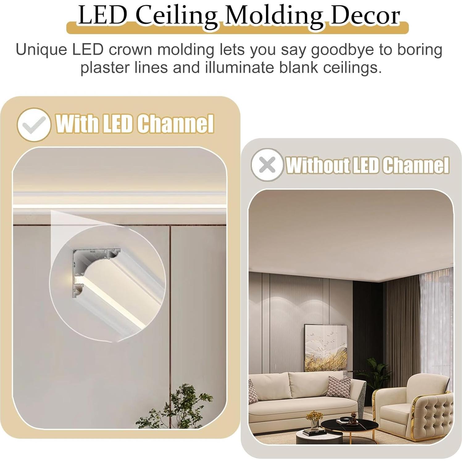 Moldura de Techo LED Vibeo 1m Aluminio Blanco Difusor