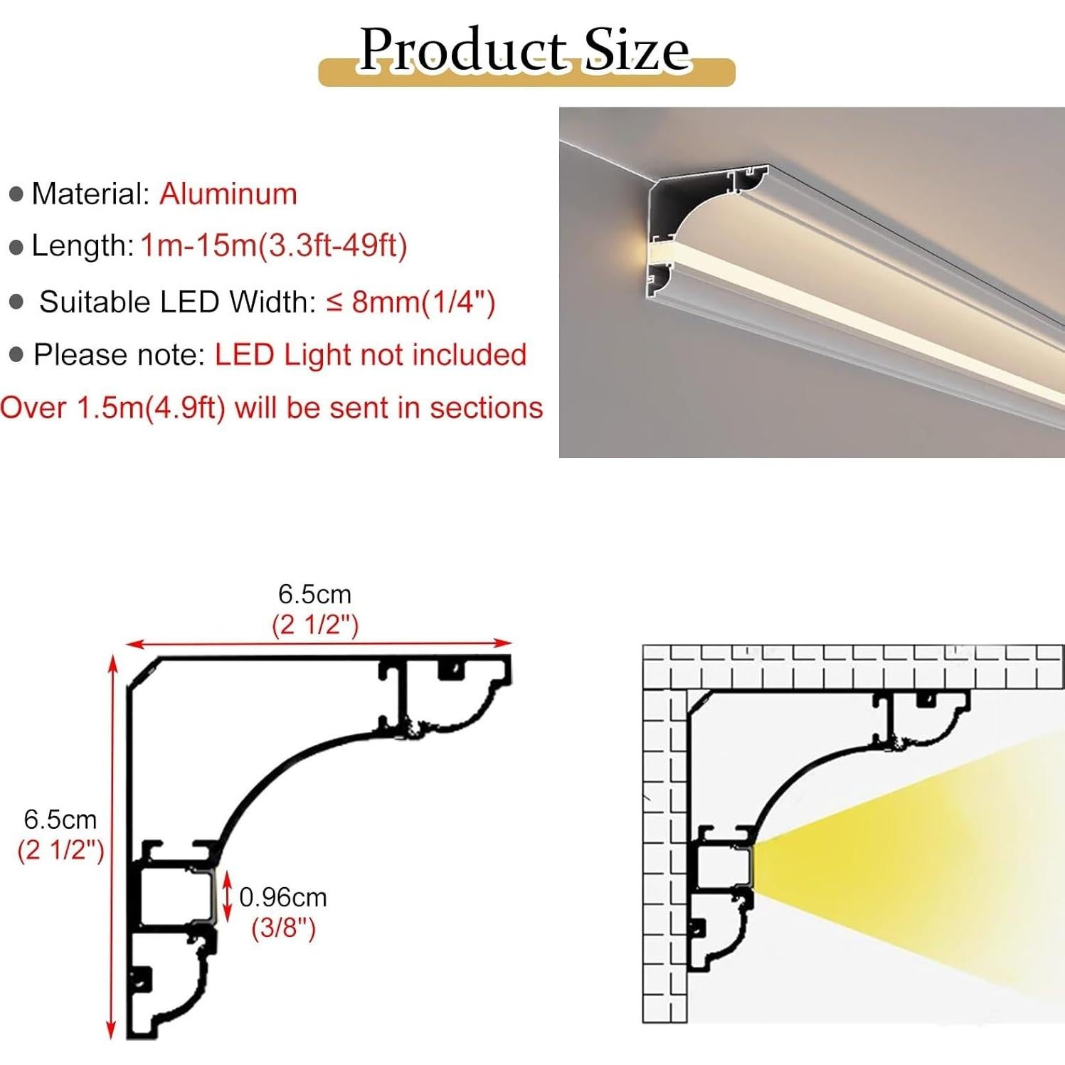 Moldura de Techo LED Vibeo 1m Aluminio Blanco Difusor