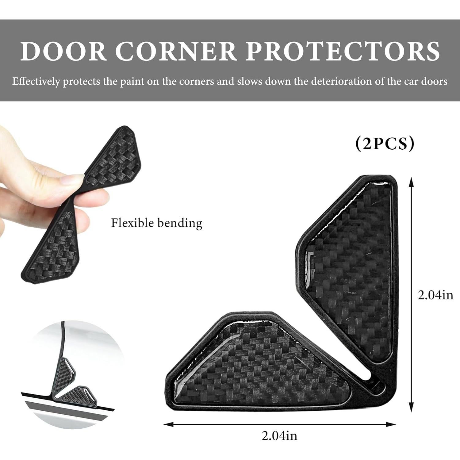 Protector de Esquinas de Puerta de Auto FSTURIOS 2PCS Negro