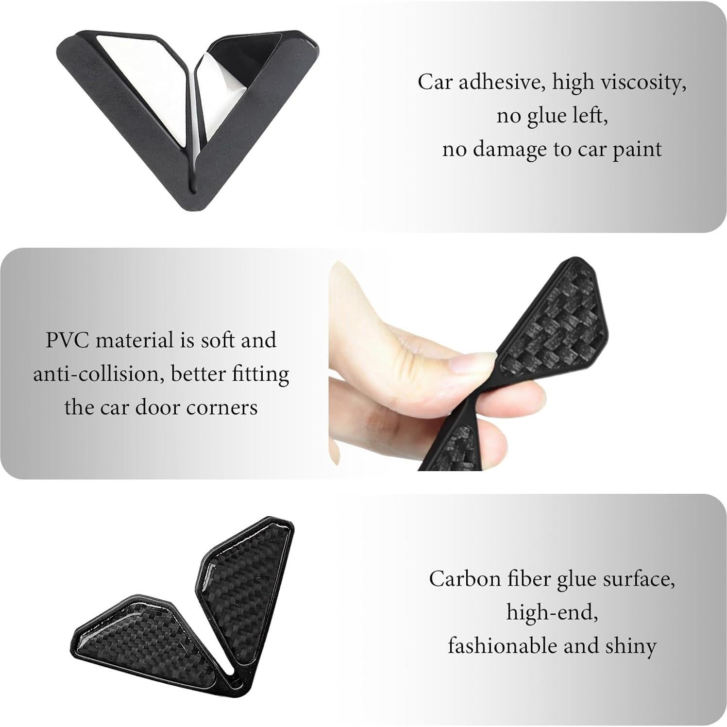 Protector de Esquinas de Puerta de Auto FSTURIOS 2PCS Negro