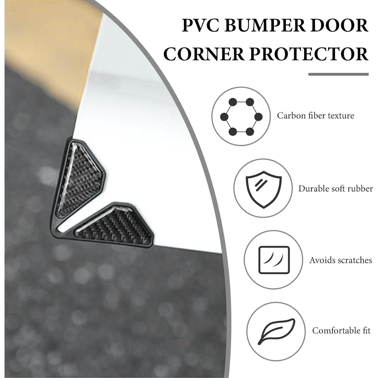Protector de Esquinas de Puerta de Auto FSTURIOS 2PCS Negro