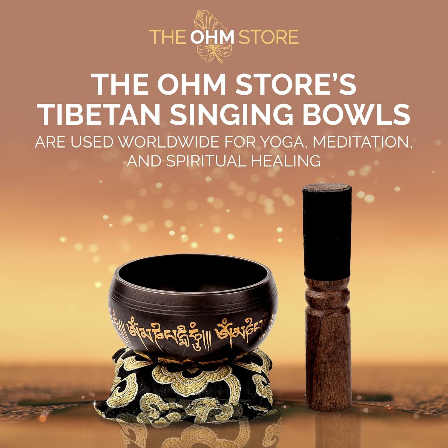 Cuenco Cantor Negro Luna en Sol Ohm Store 8.89 cm Hecho a Mano