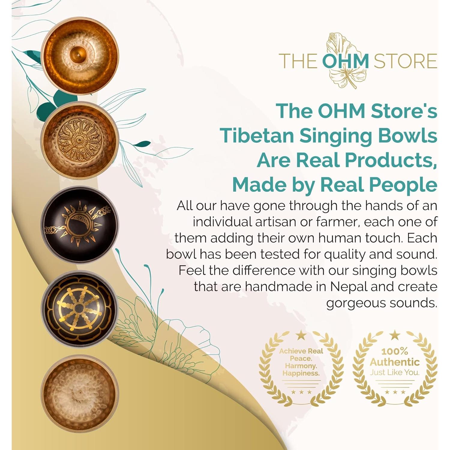 Cuenco Cantor Negro Luna en Sol Ohm Store 8.89 cm Hecho a Mano