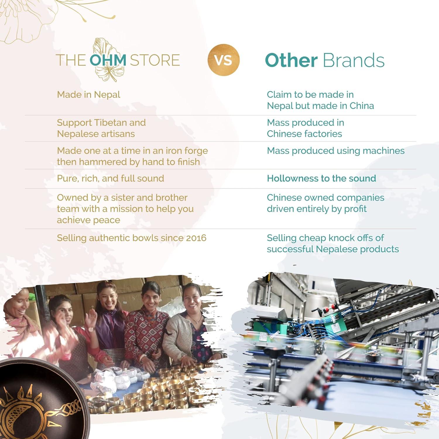 Cuenco Cantor Negro Luna en Sol Ohm Store 8.89 cm Hecho a Mano