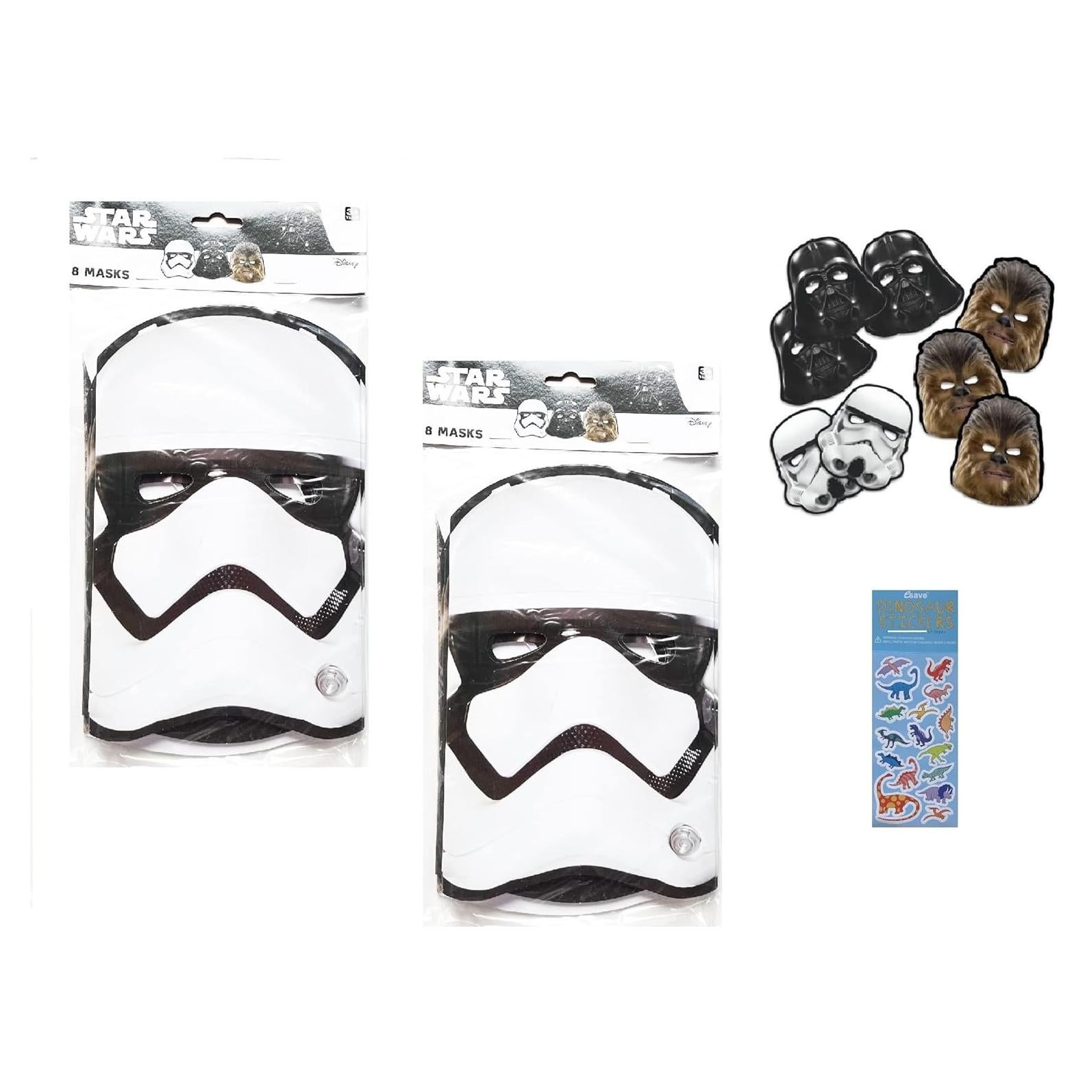 Suministros Fiesta Star Wars Único - 16 Máscaras + Stickers