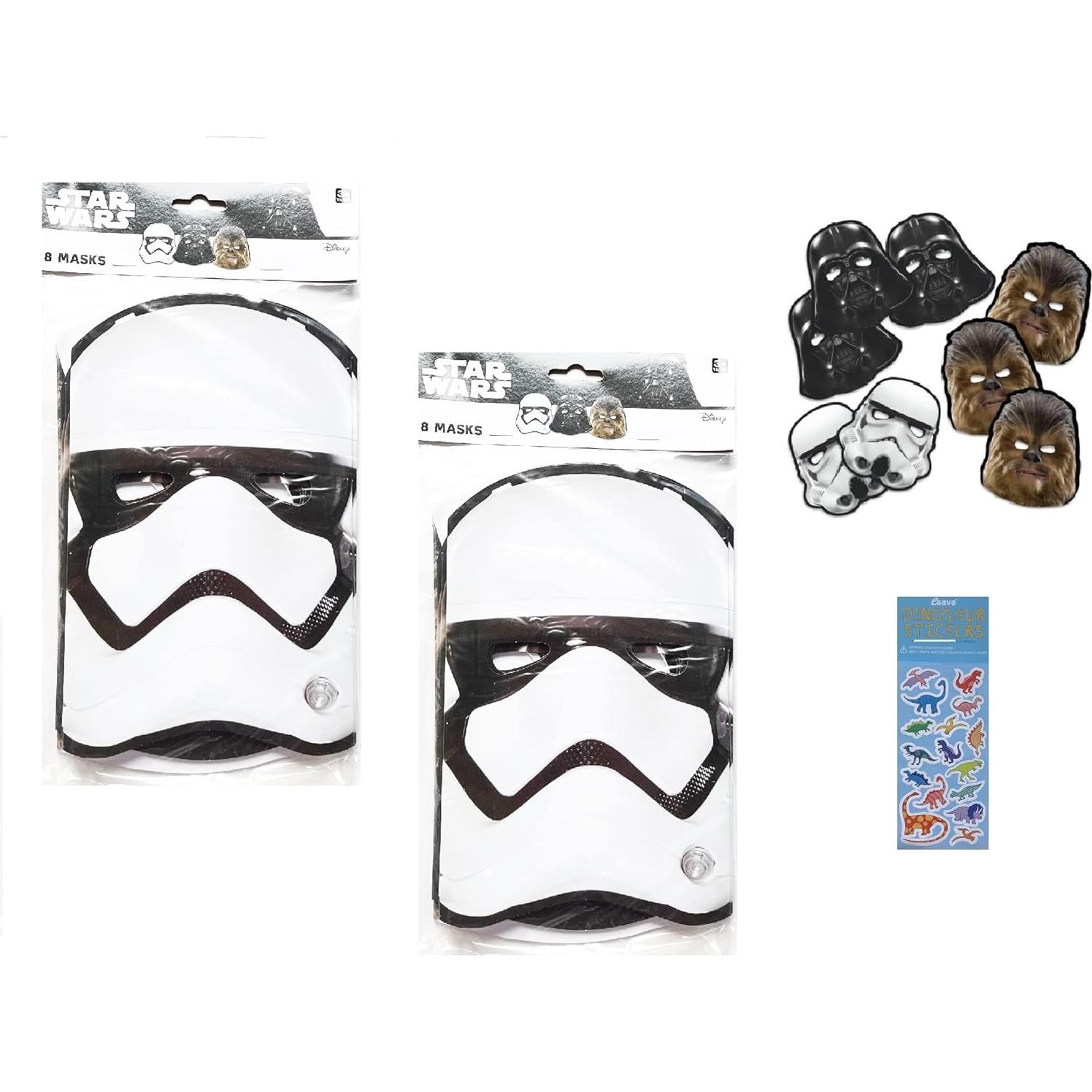 Suministros Fiesta Star Wars Único - 16 Máscaras + Stickers