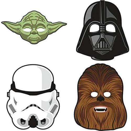 Suministros Fiesta Cumpleaños Star Wars - 16 Máscaras + Stickers