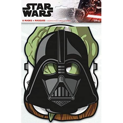 Suministros Fiesta Cumpleaños Star Wars - 16 Máscaras + Stickers