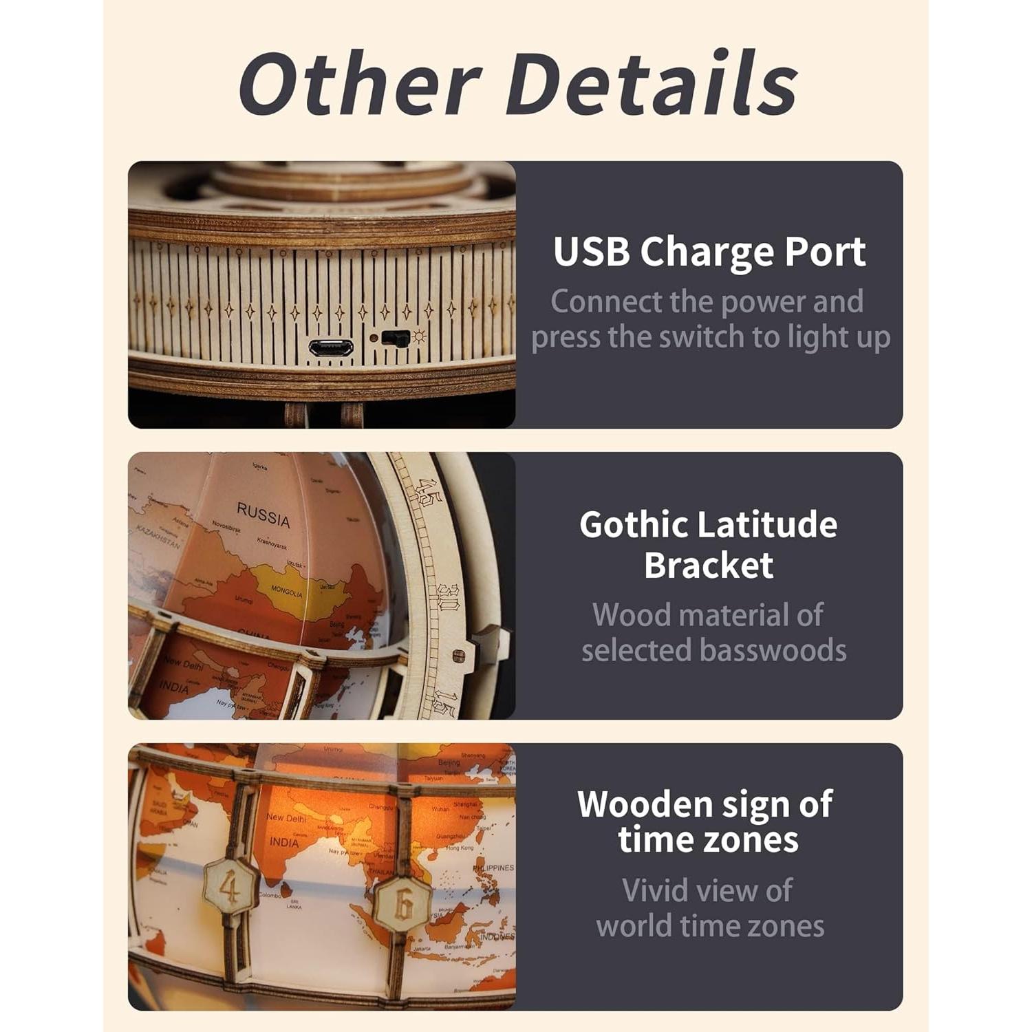 Rompecabezas 3D de Madera ROKR ST003 con Luz LED