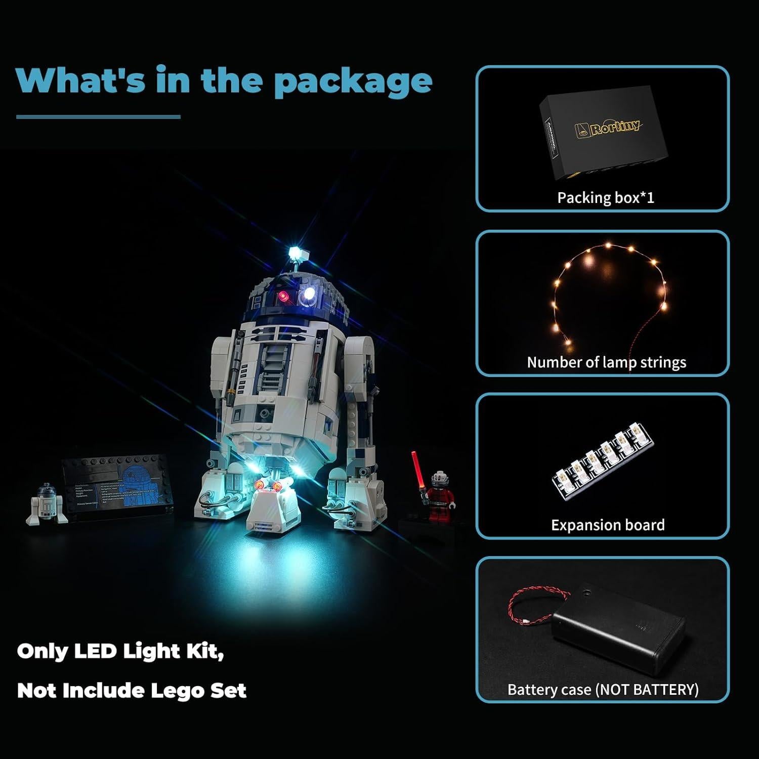 Kit de Iluminación LED Rorliny para Lego Star Wars R2-D2