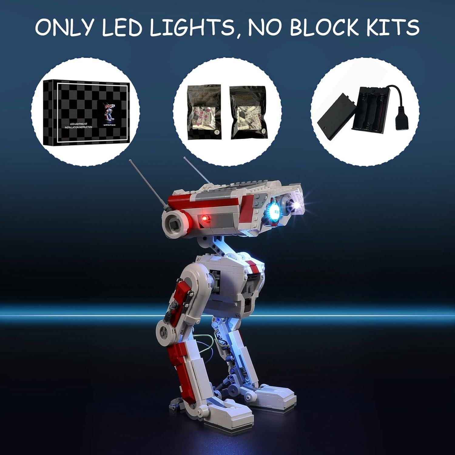 Kit de luces LED Mililier para Lego 75335 BD-1, 99.9g