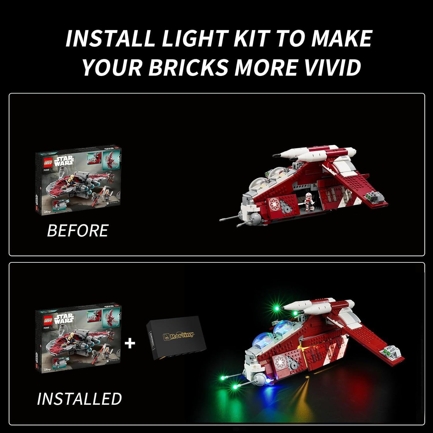 Kit de Luz LED para Caza Gunship Lego 75354 - Solo Luces