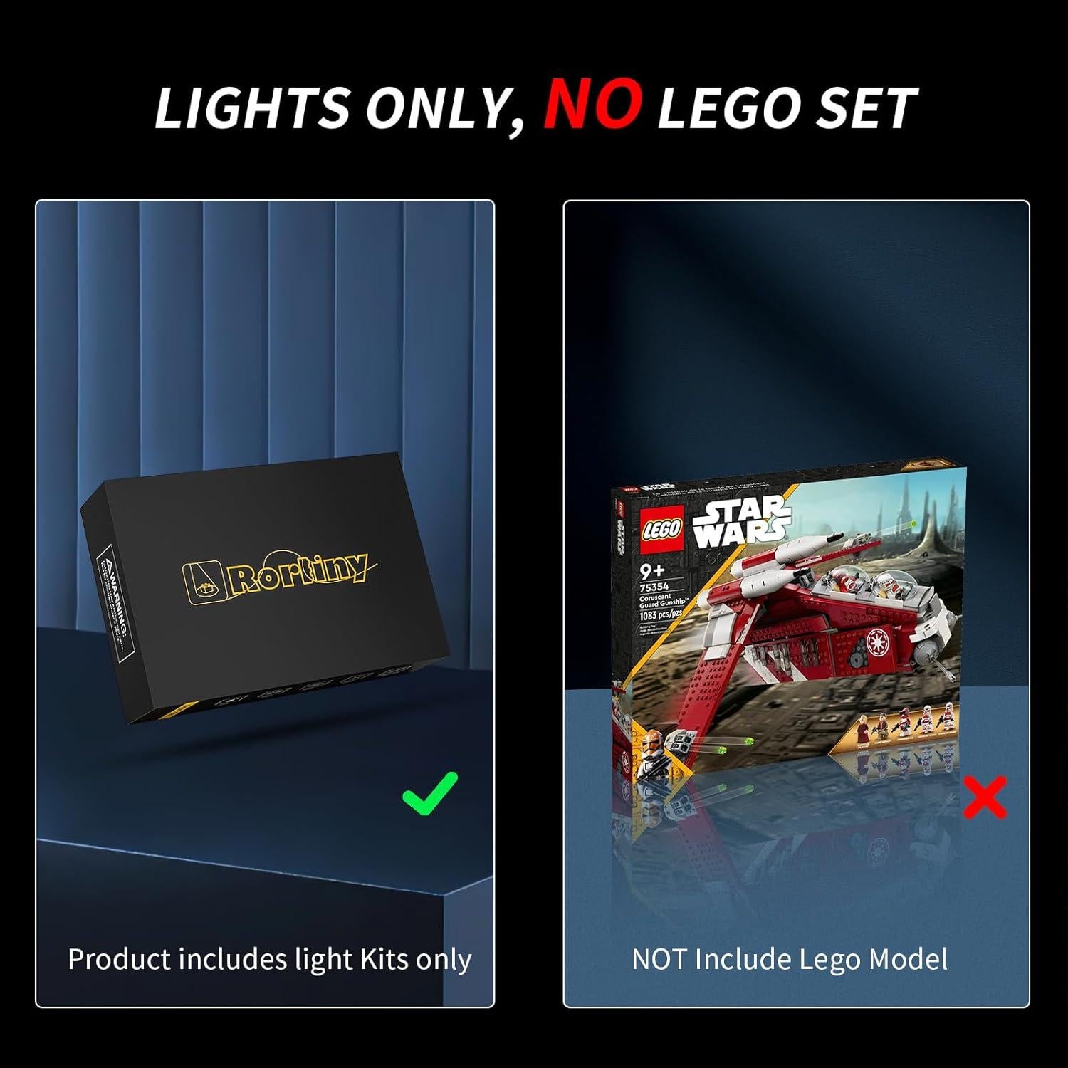 Kit de Luz LED para Caza Gunship Lego 75354 - Solo Luces