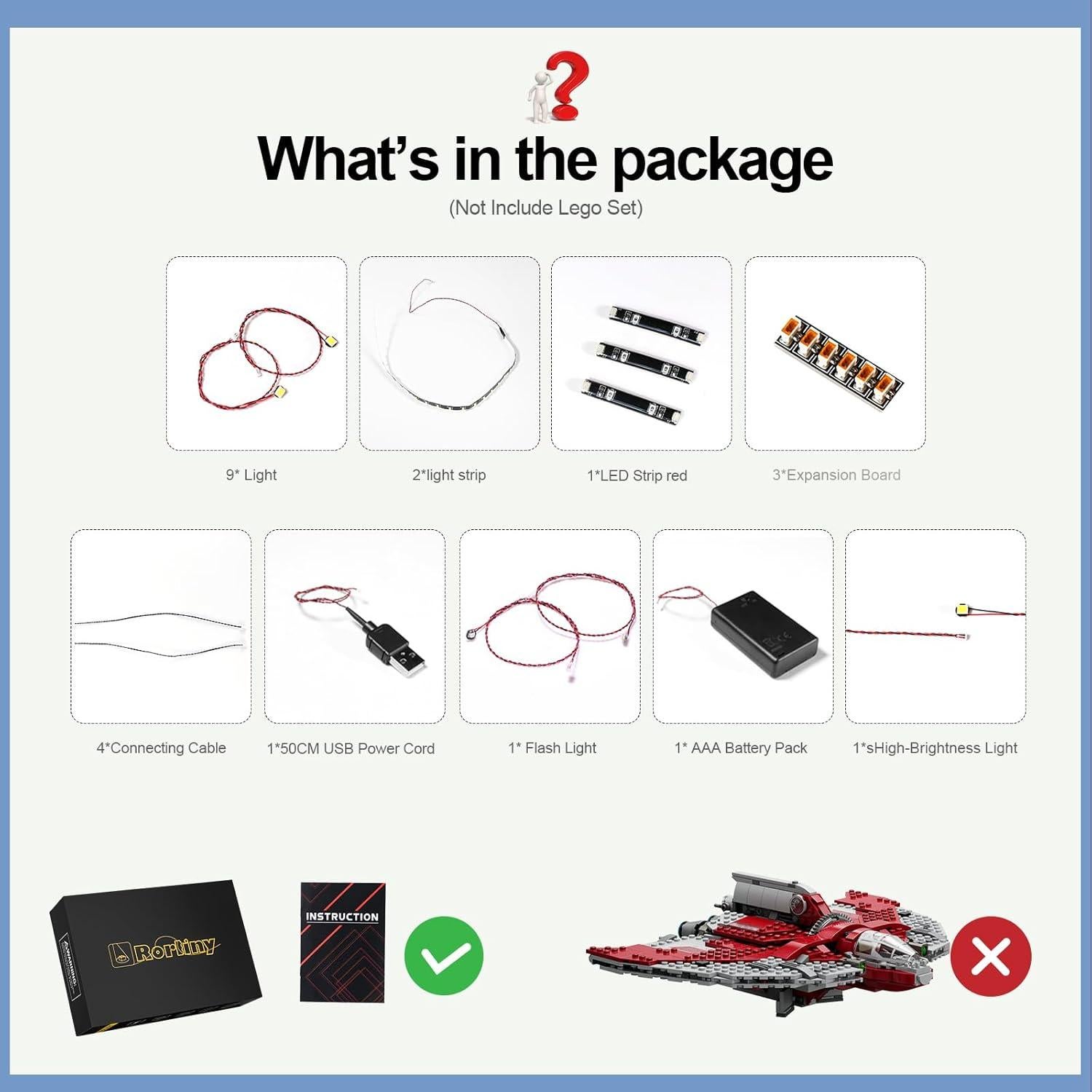 Kit de Iluminación LED para Lego Star Wars Ahsoka Tano 75362