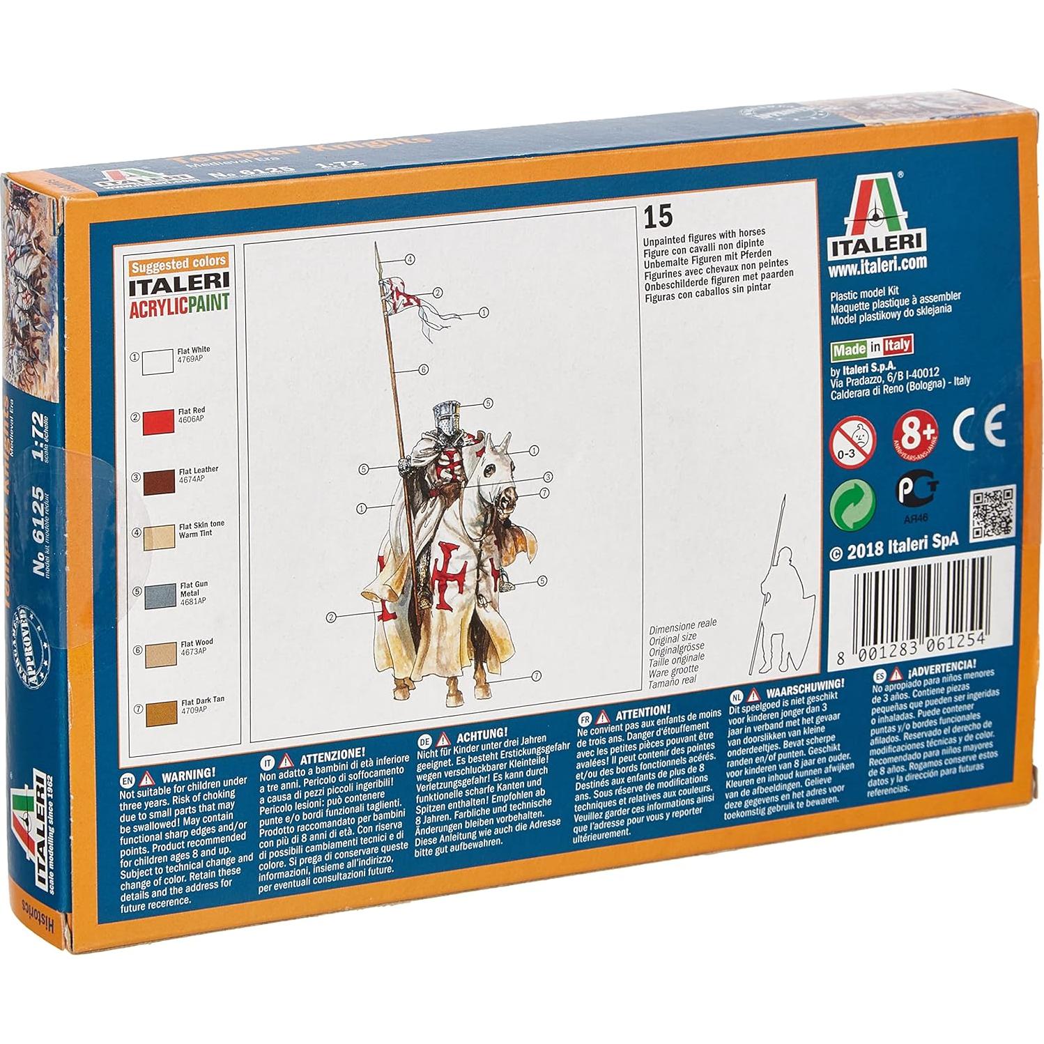 Kit de Modelo Italeri 1:72 Caballeros Templarios Medievales
