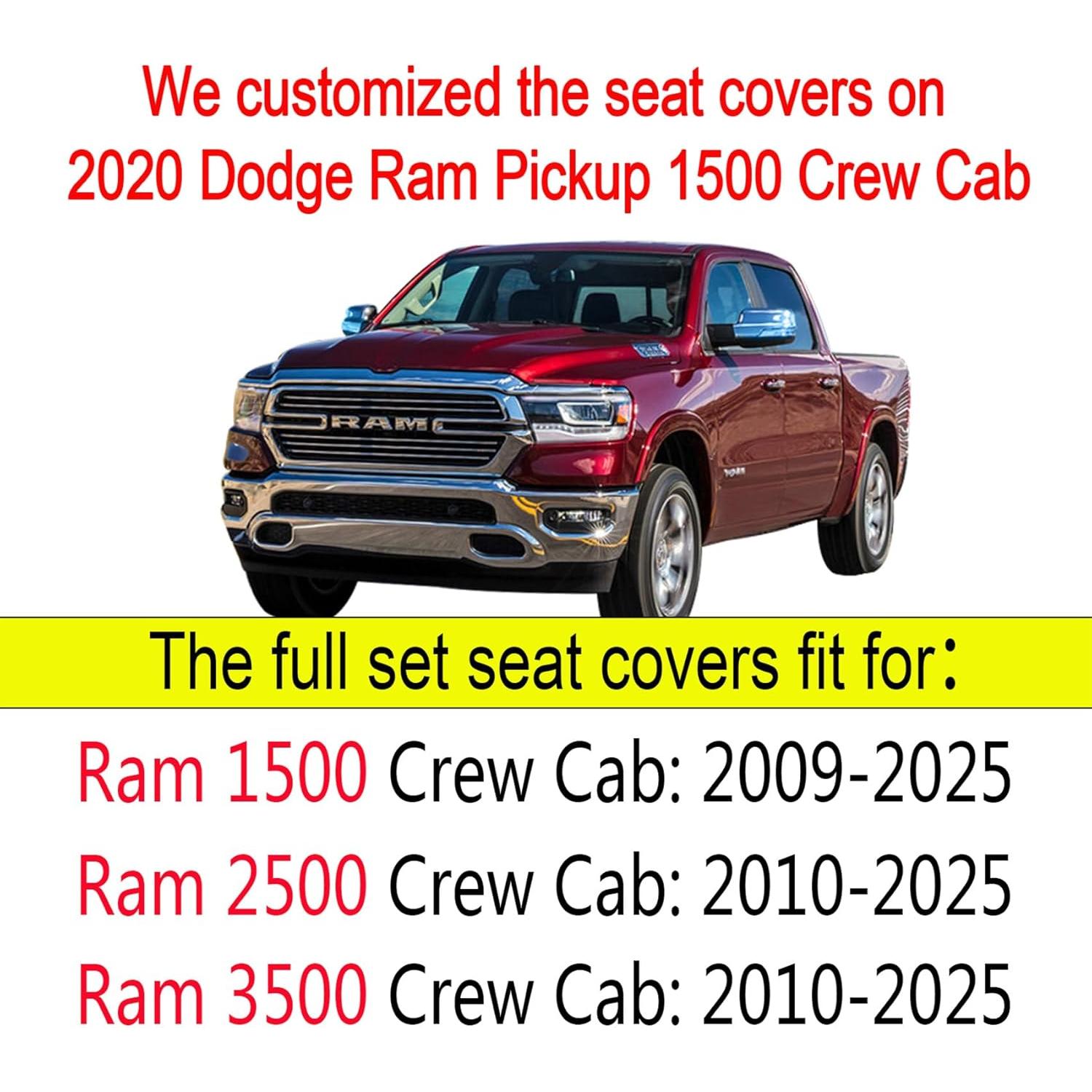 Funda de Asientos YIERTAI para Dodge Ram 2009-2025 Gris Completo