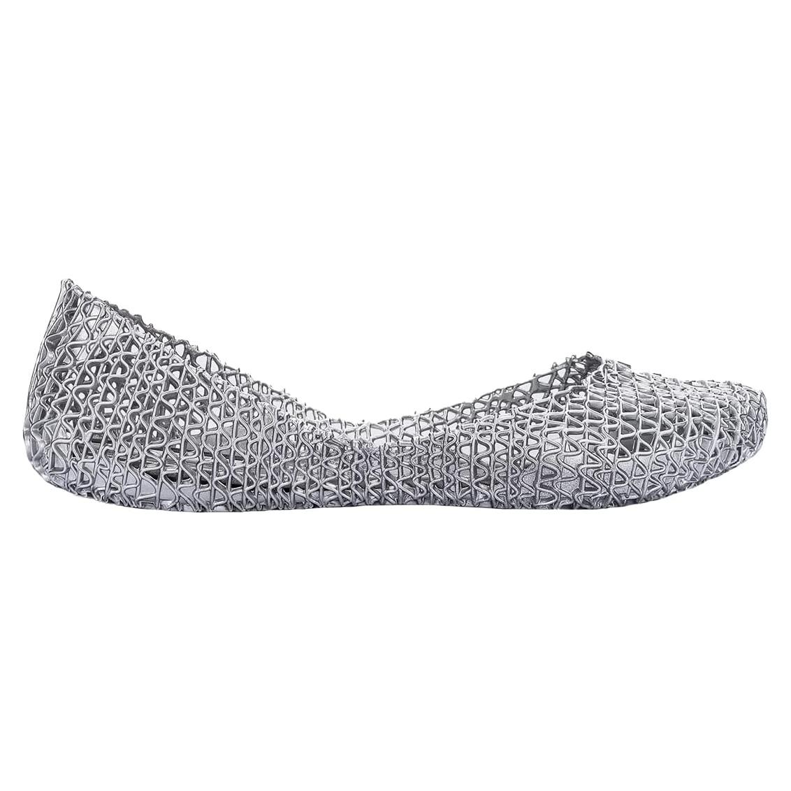 Zapatos Planos Melissa Campana Papel VII Plata 23.66x9.75cm