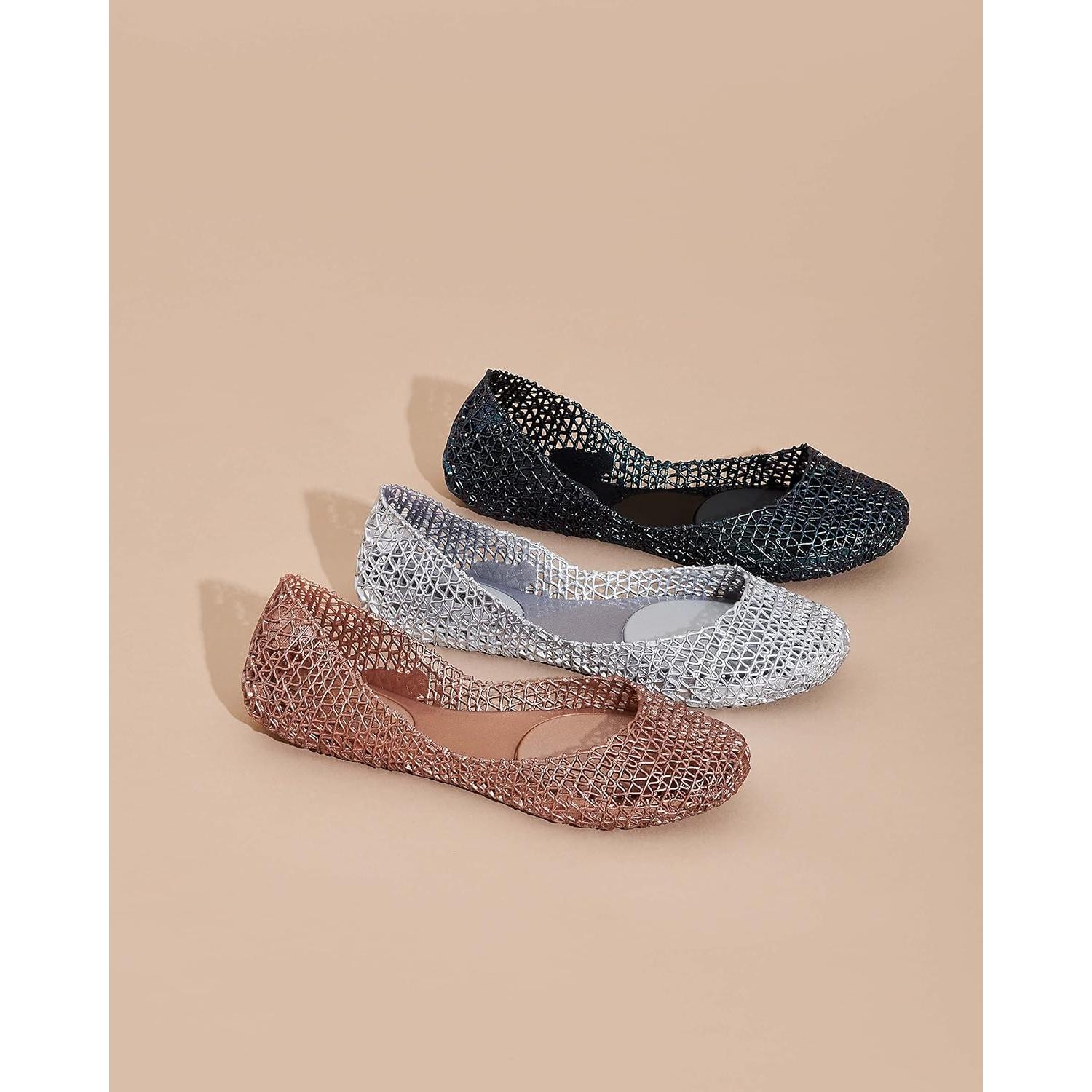 Zapatos Planos Melissa Campana Papel VII Plata 23.66x9.75cm