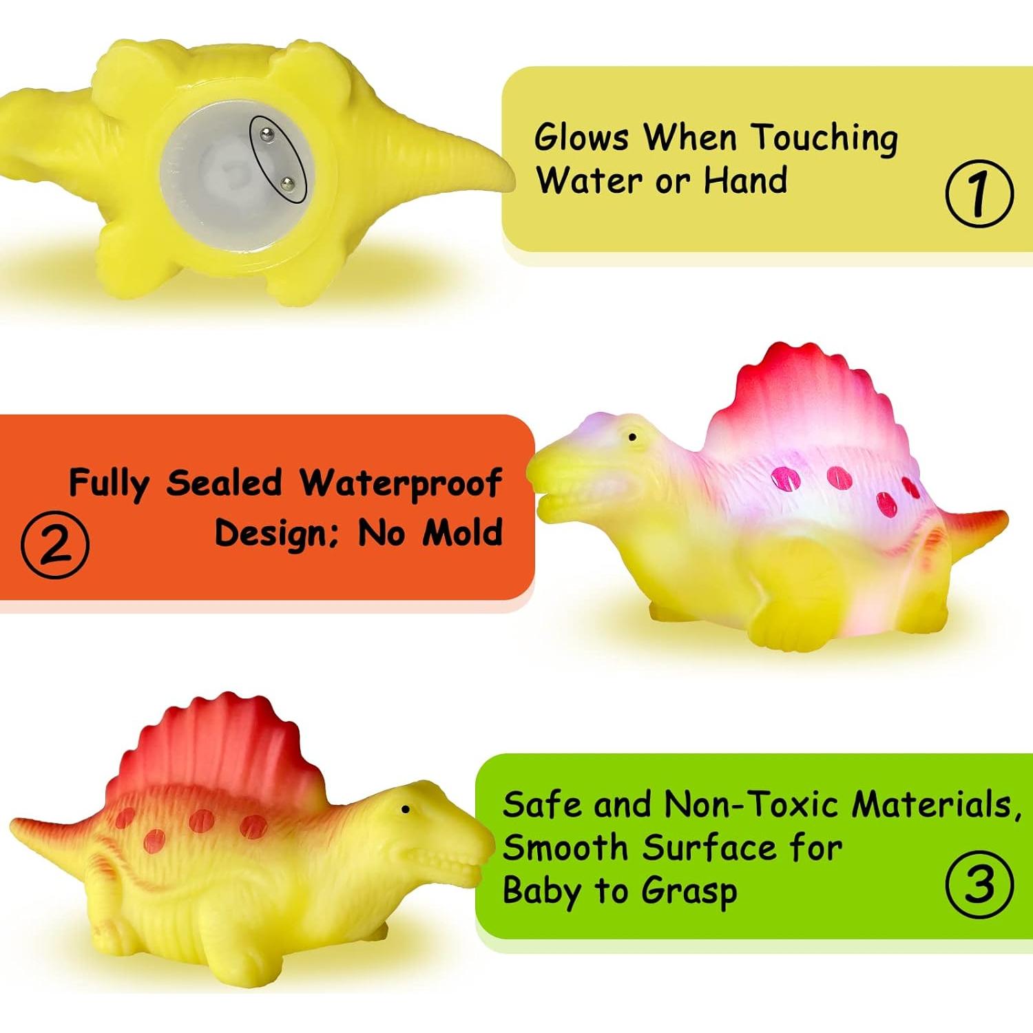 Juguetes de baño iluminados KIDPAPA - Dinosaurios flotantes