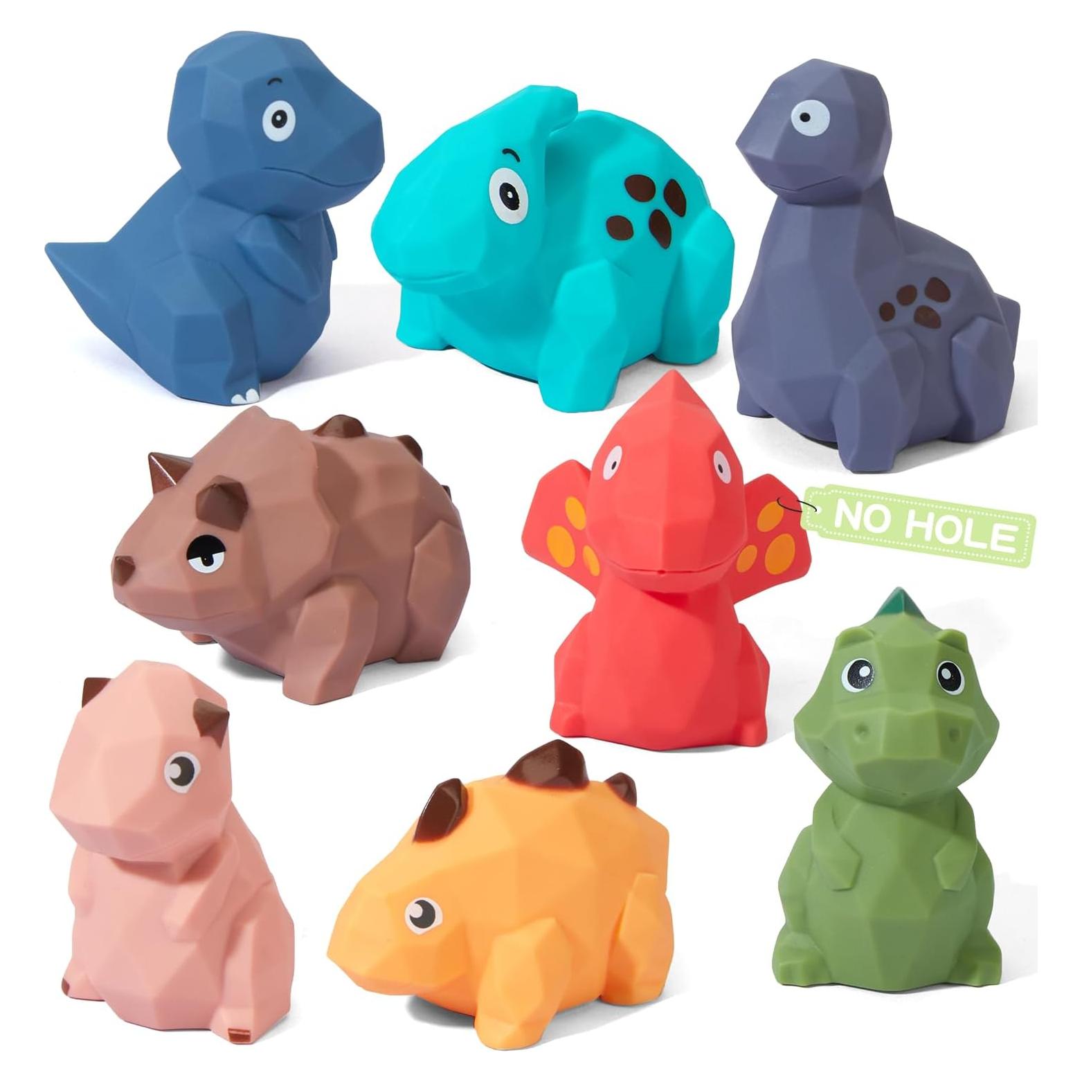 Juguetes de Baño Dinosaurio AMCHSURI 8 Piezas Seguros