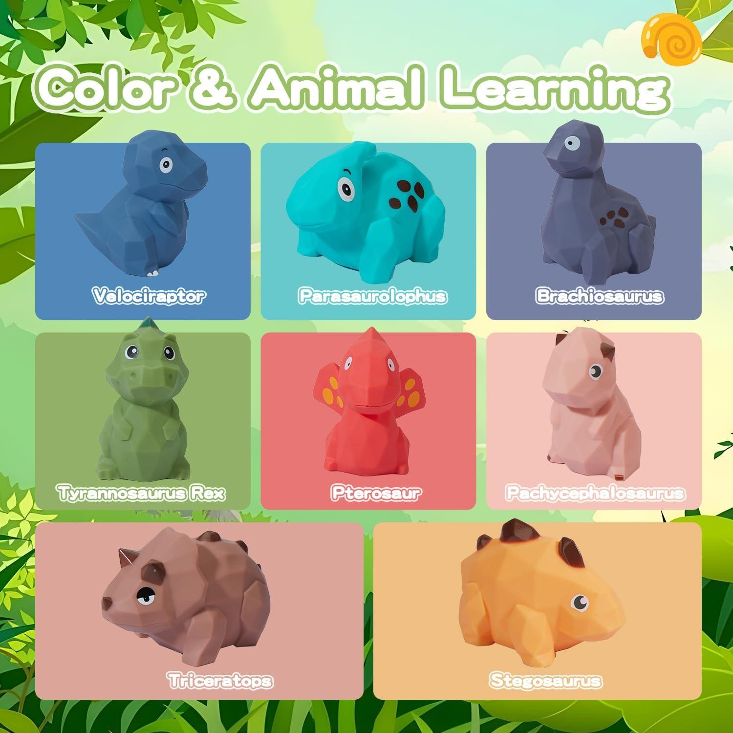 Juguetes de Baño Dinosaurio AMCHSURI 8 Piezas Seguros