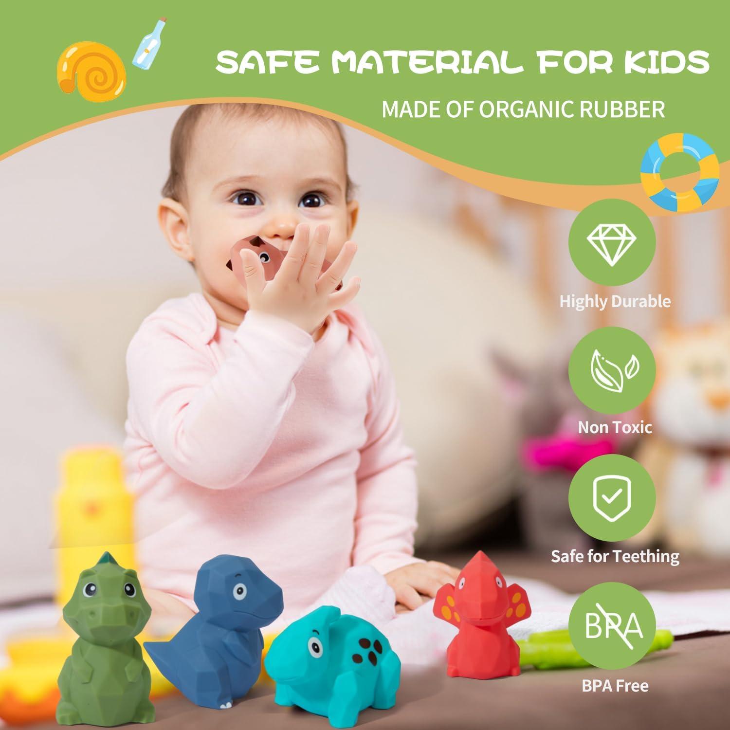 Juguetes de Baño Dinosaurio AMCHSURI 8 Piezas Seguros