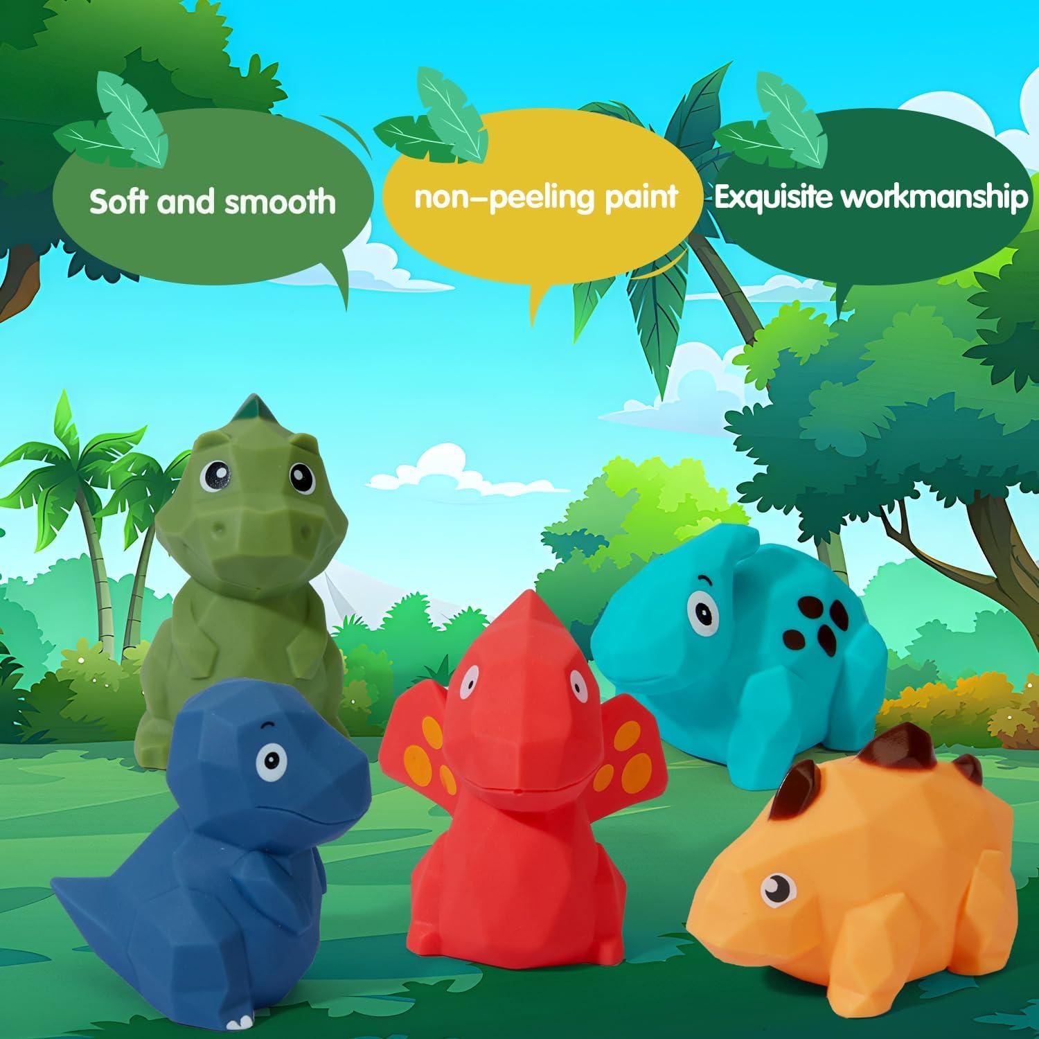 Juguetes de Baño Dinosaurio AMCHSURI 8 Piezas Seguros