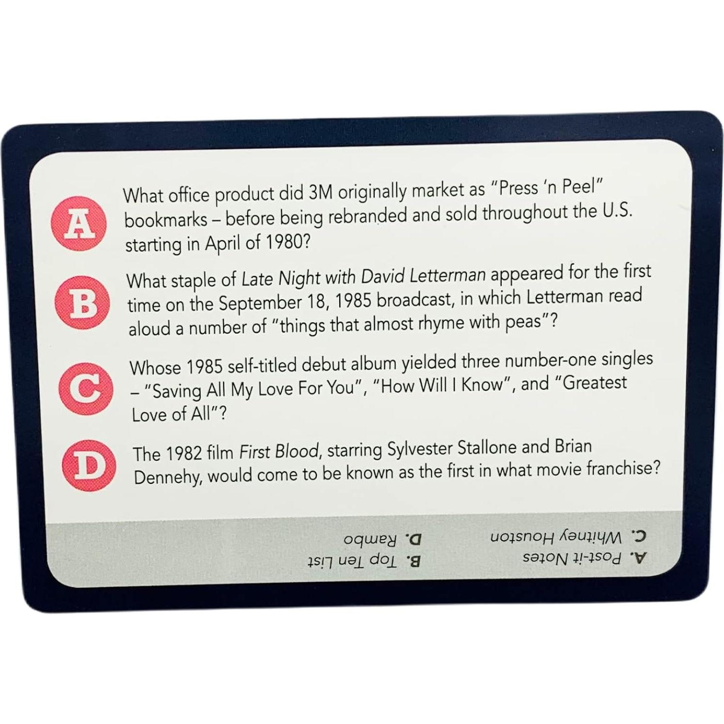 Juego de trivia Tienes que saber los años 80 - 500 preguntas